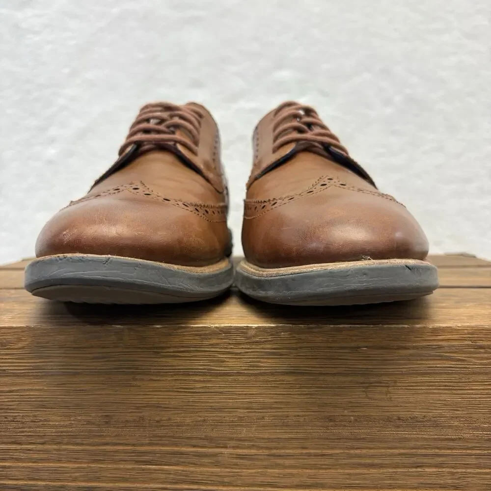 Cole Haan Grand Evolution Shoes Brown Leather Wingtip Lace Up Oxford Size 10.5M